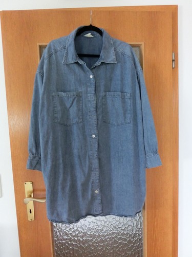 Damen long bluse - long, jeansbluse