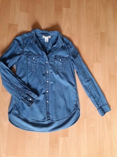 Damen jeansbluse blau - jeansbluse,, blau,