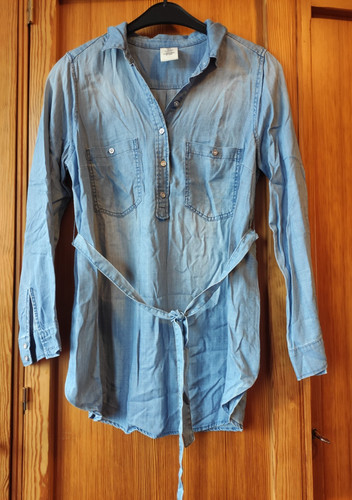 Jeansbluse tunika gürtel - jeansbluse,,