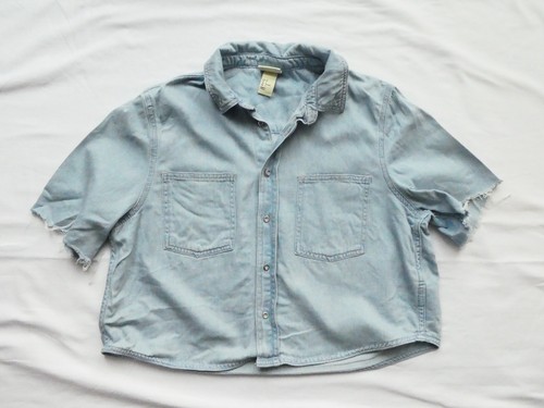 Kurze jeans bluse crop - jeans-bluse,,