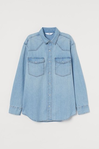 Jeansbluse hellblau - h&m,