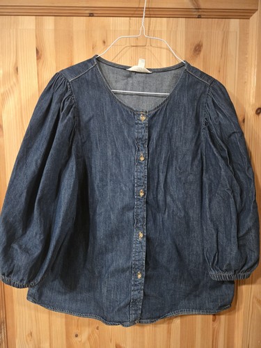 Damen jeans bluse - blau, gr