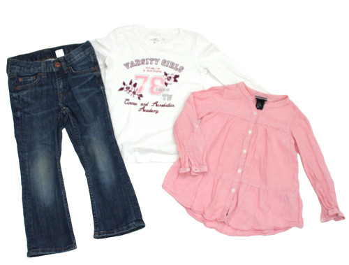 3tlg jeans hose la - h&m, la-shirt