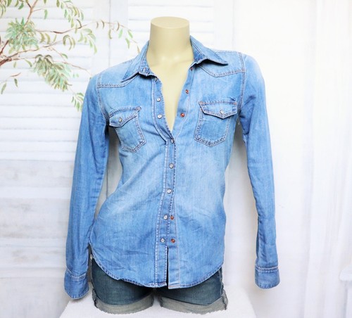 Blaues denim jeans hemd - jeans,
