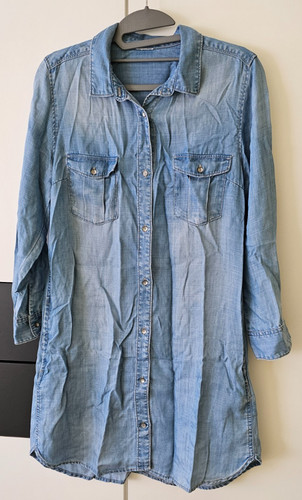 Jeansbluse kleid longbluse - jeansbluse,,